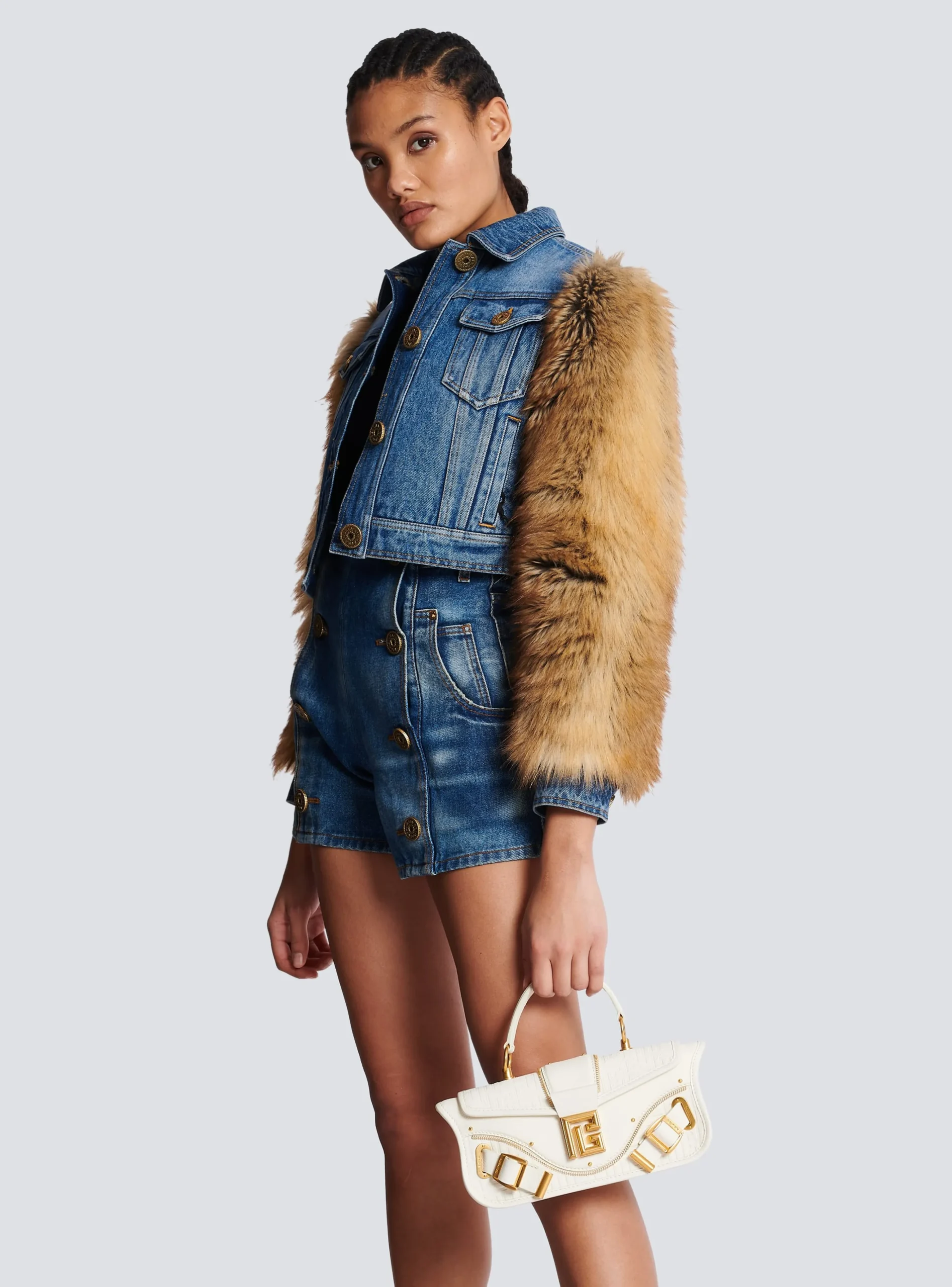Blaze Grained Leather Clutch Bag-Balmain Fashion
