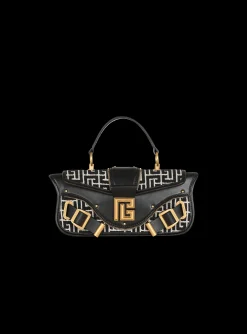 Blaze Leather Clutch Bag With Jacquard Monogram-Balmain New