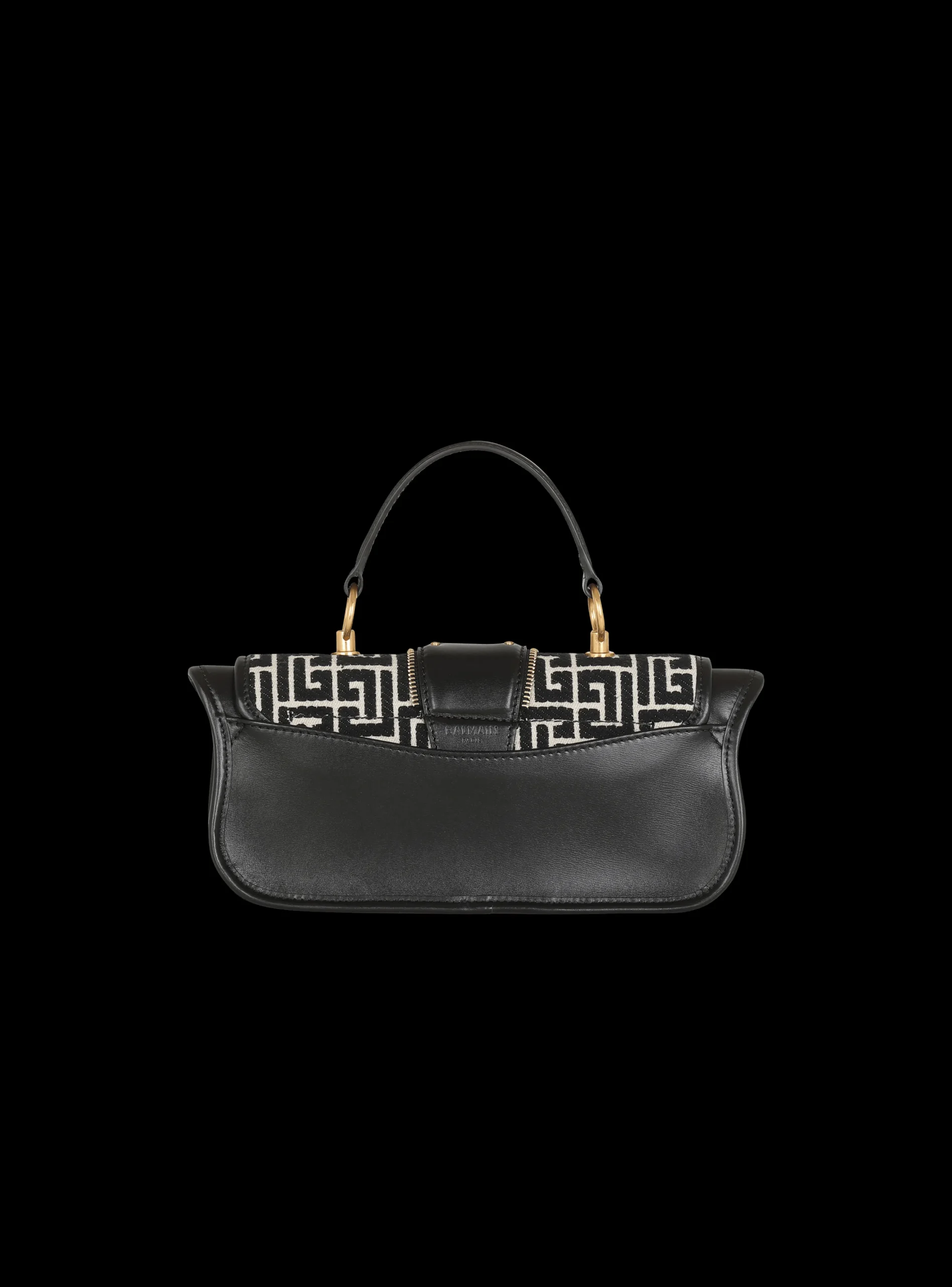Blaze Leather Clutch Bag With Jacquard Monogram-Balmain New