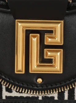 Blaze Leather Clutch Bag With Jacquard Monogram-Balmain New