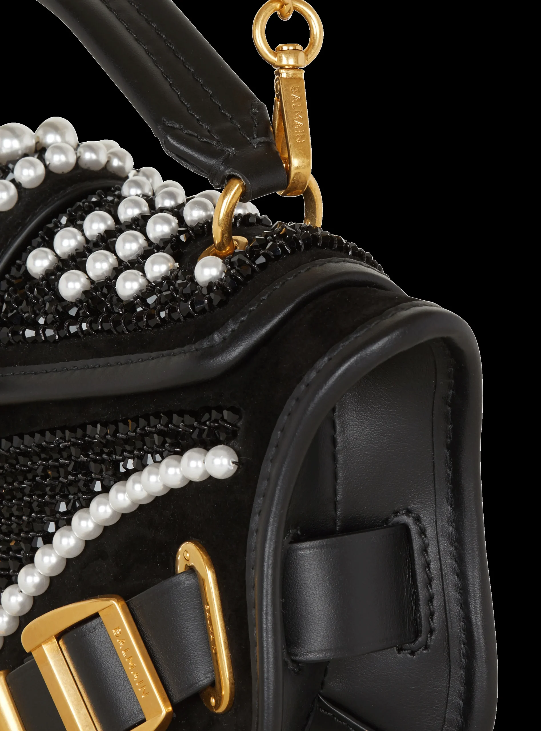 Blaze Pouch Bag In Beaded Leather-Balmain Clearance