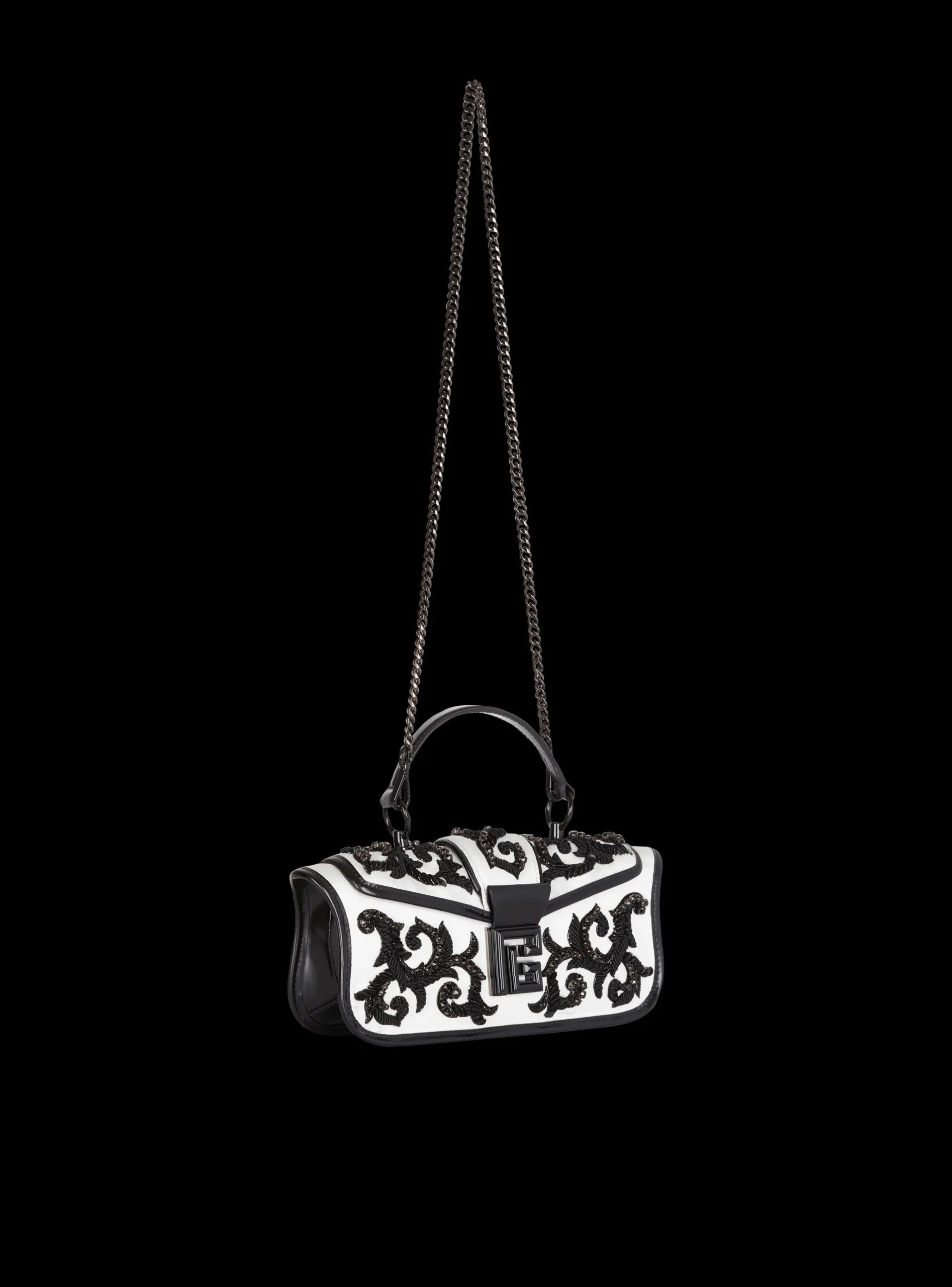 Blaze Pouch Satin Bag With Baroque Embroidery-Balmain Clearance