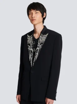 Blazer With Embroidered Bamboo Collar-Balmain Best