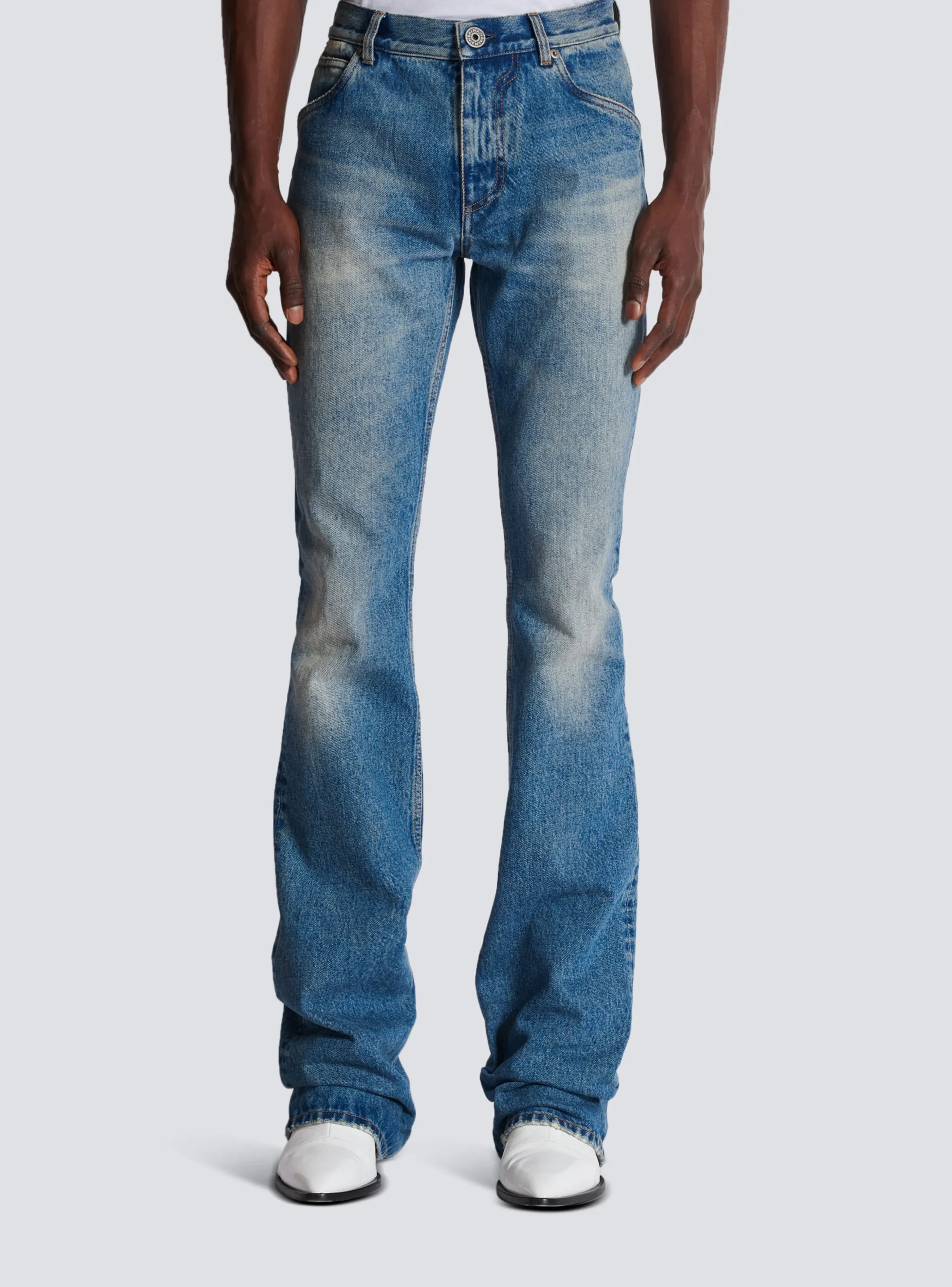 Wash Vintage Denim Jeans-Balmain Store