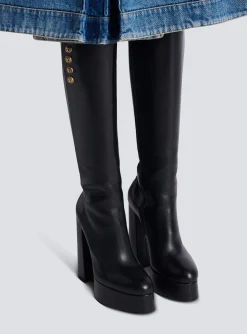 Brune Leather Boots-Balmain New