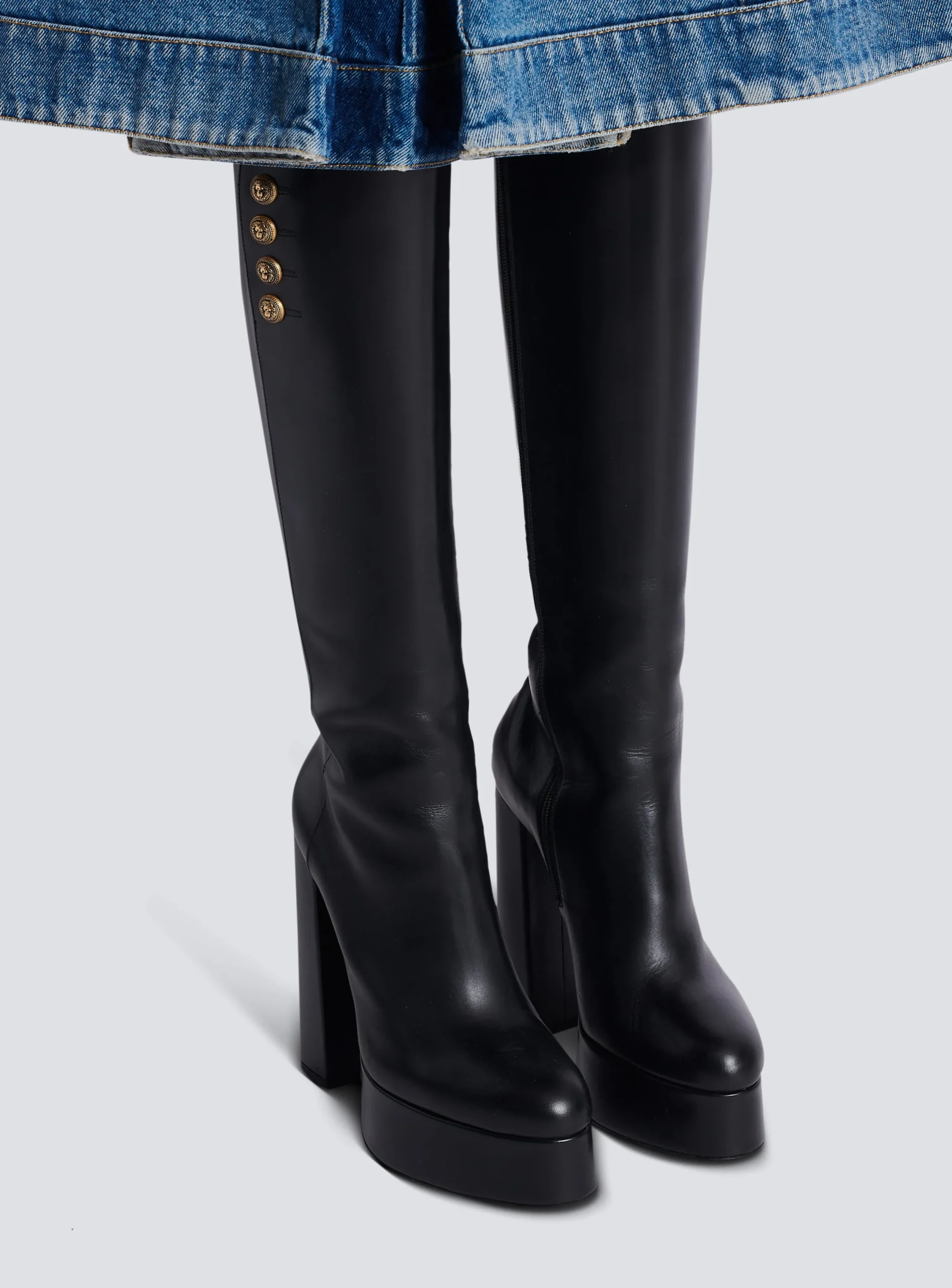 Brune Leather Boots-Balmain New