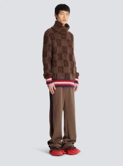 Brushed Mohair Jumper With Monogram Print-Balmain Fashion