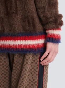 Brushed Mohair Jumper With Monogram Print-Balmain Fashion