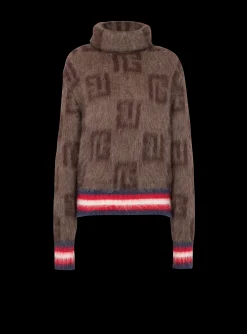 Brushed Mohair Jumper With Monogram Print-Balmain Fashion
