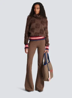Brushed Mohair Jumper With Monogram Print-Balmain Fashion