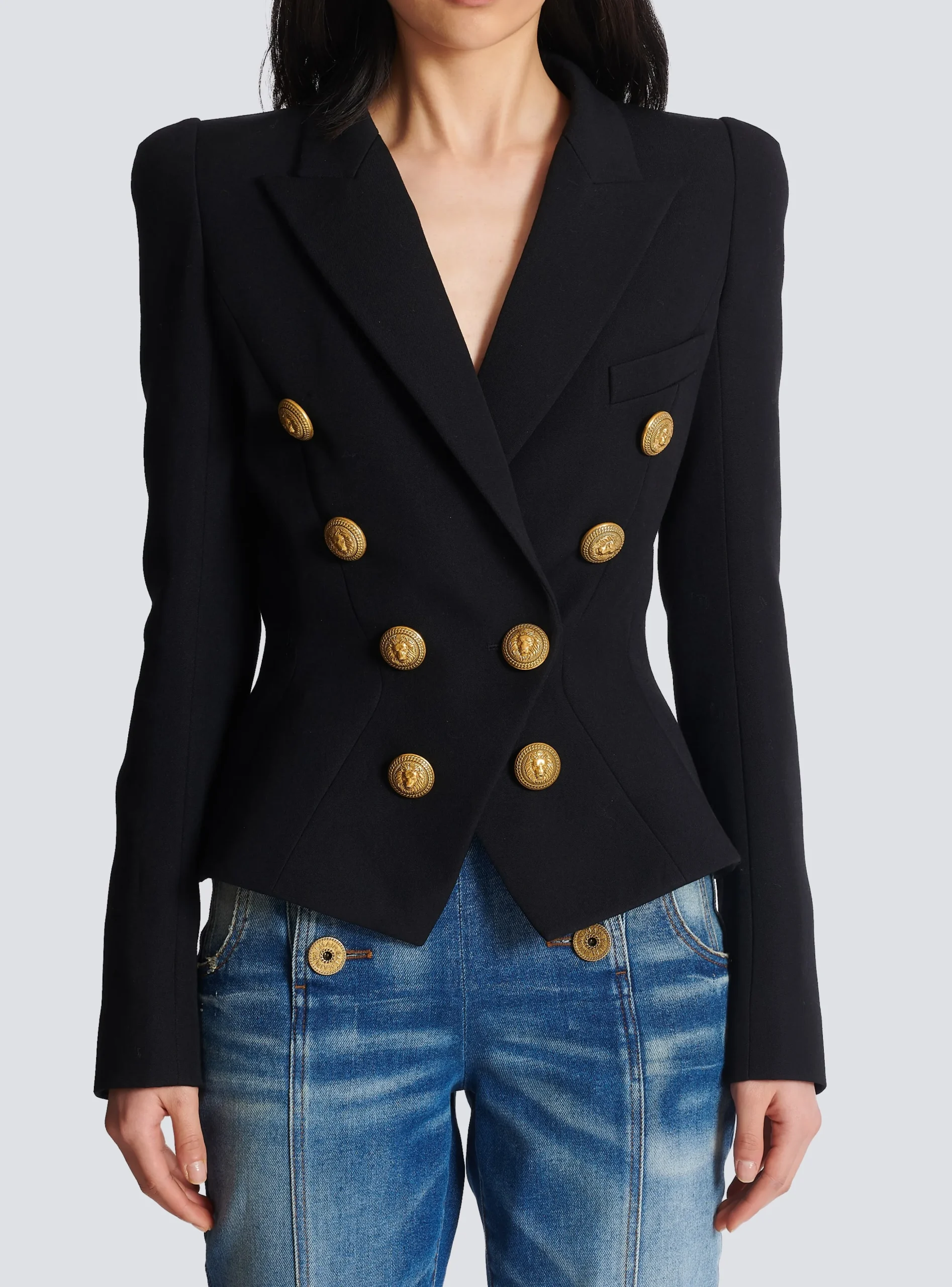 8-button Cinched-waist Jacket-Balmain Hot