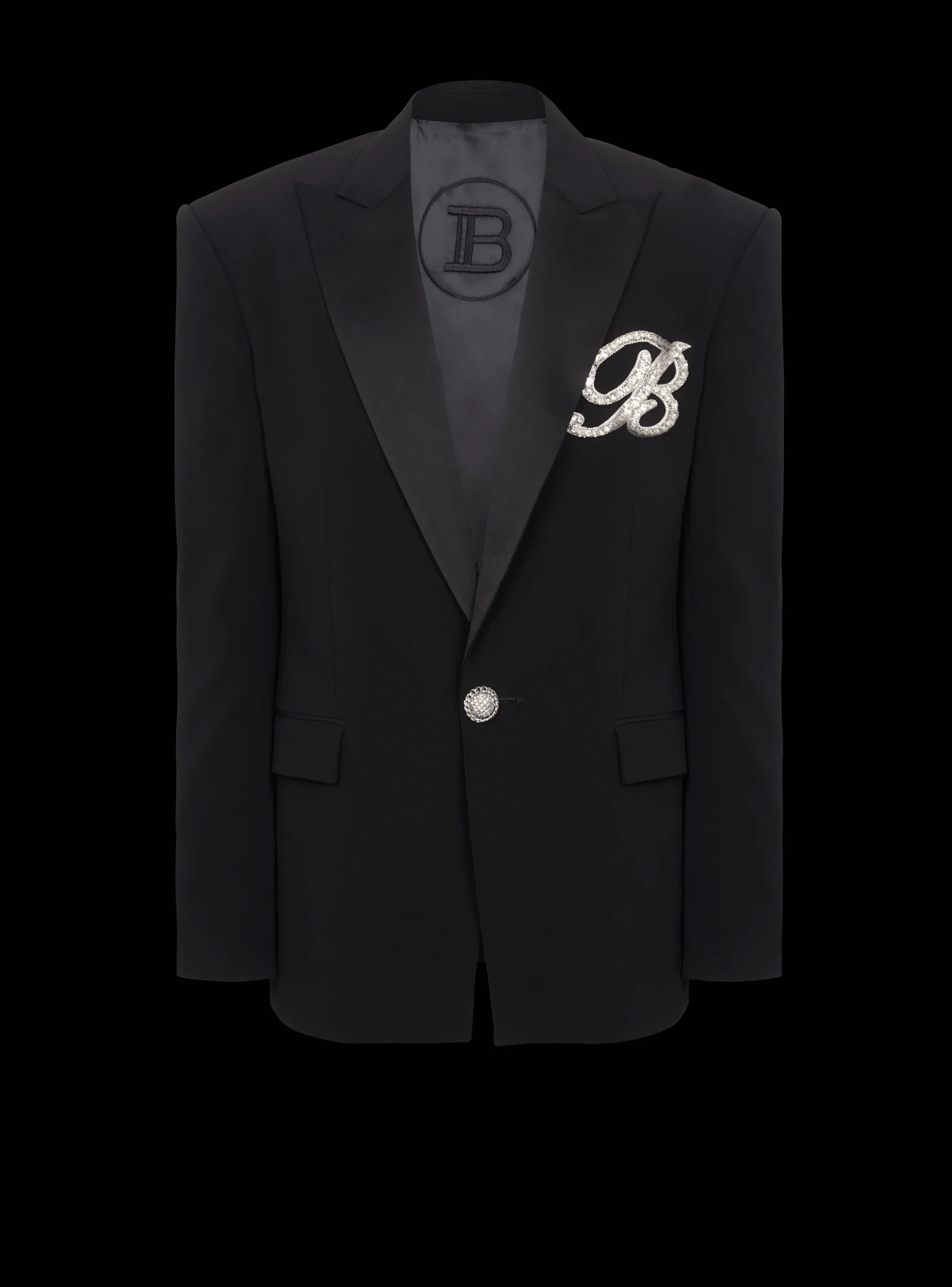 1-button Crepe And Satin Jacket-Balmain Clearance