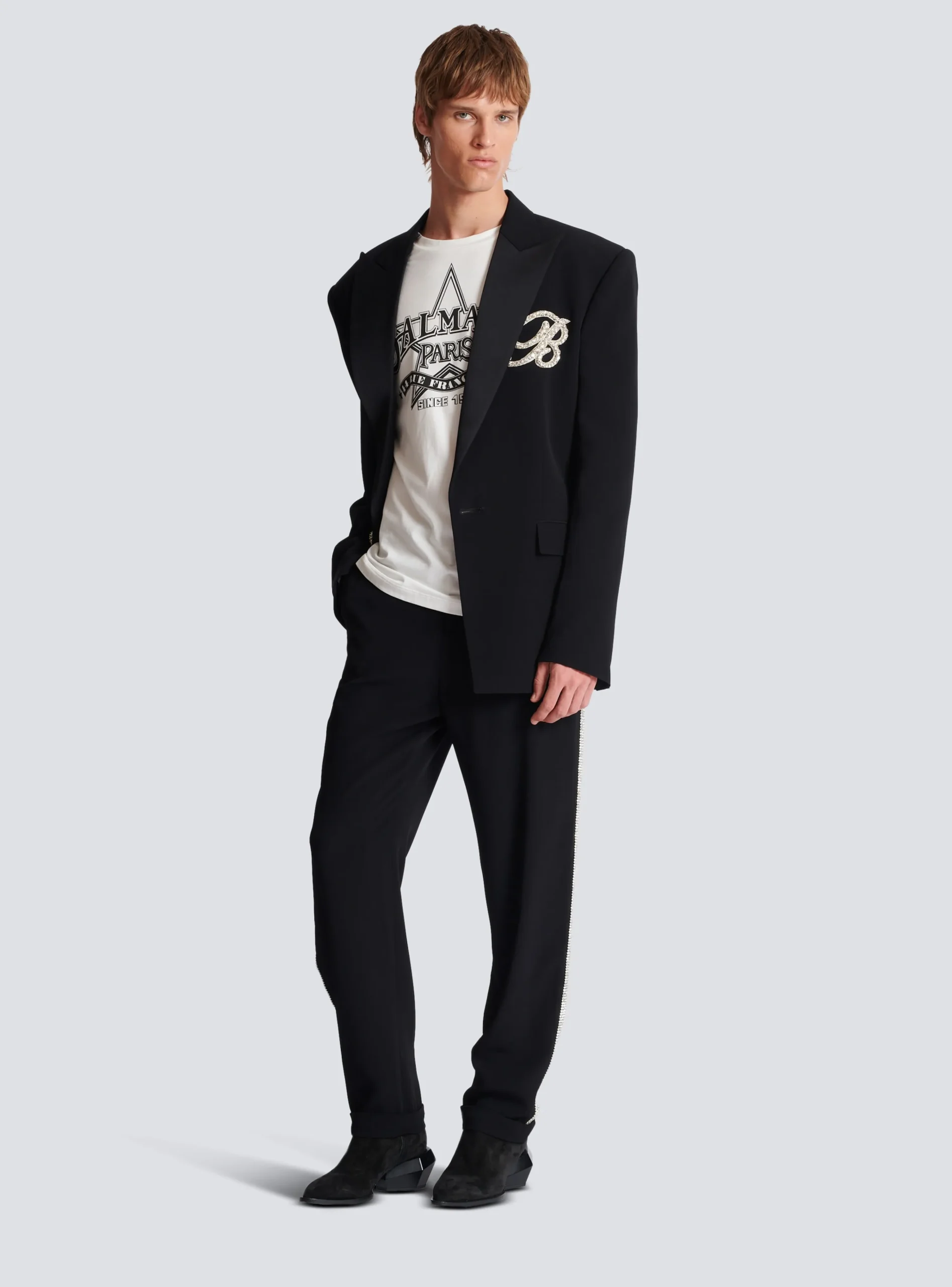 1-button Crepe And Satin Jacket-Balmain Clearance