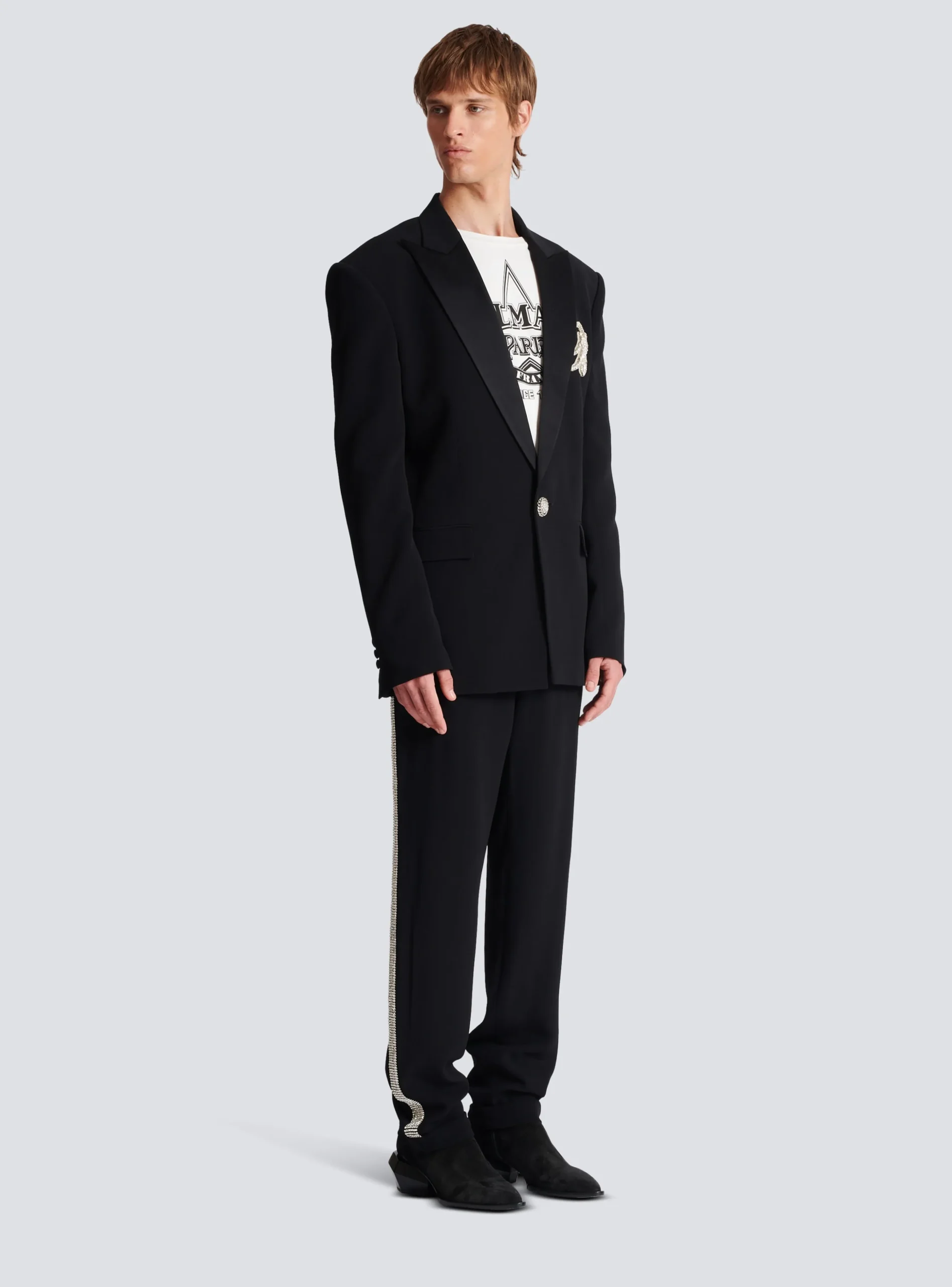 1-button Crepe And Satin Jacket-Balmain Clearance