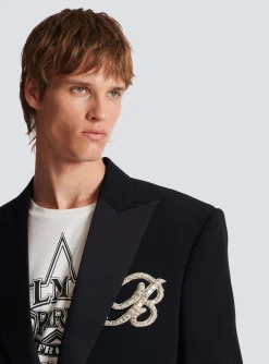 1-button Crepe And Satin Jacket-Balmain Clearance