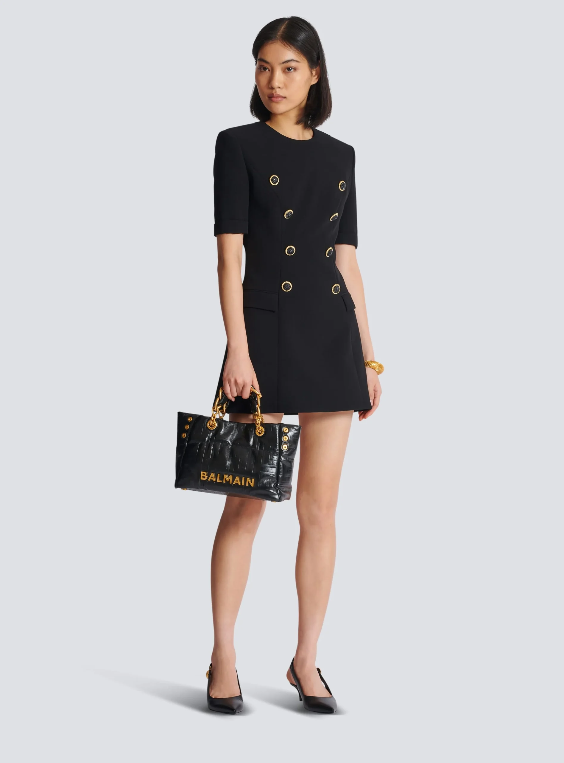 8-button Crepe Dress-Balmain Hot