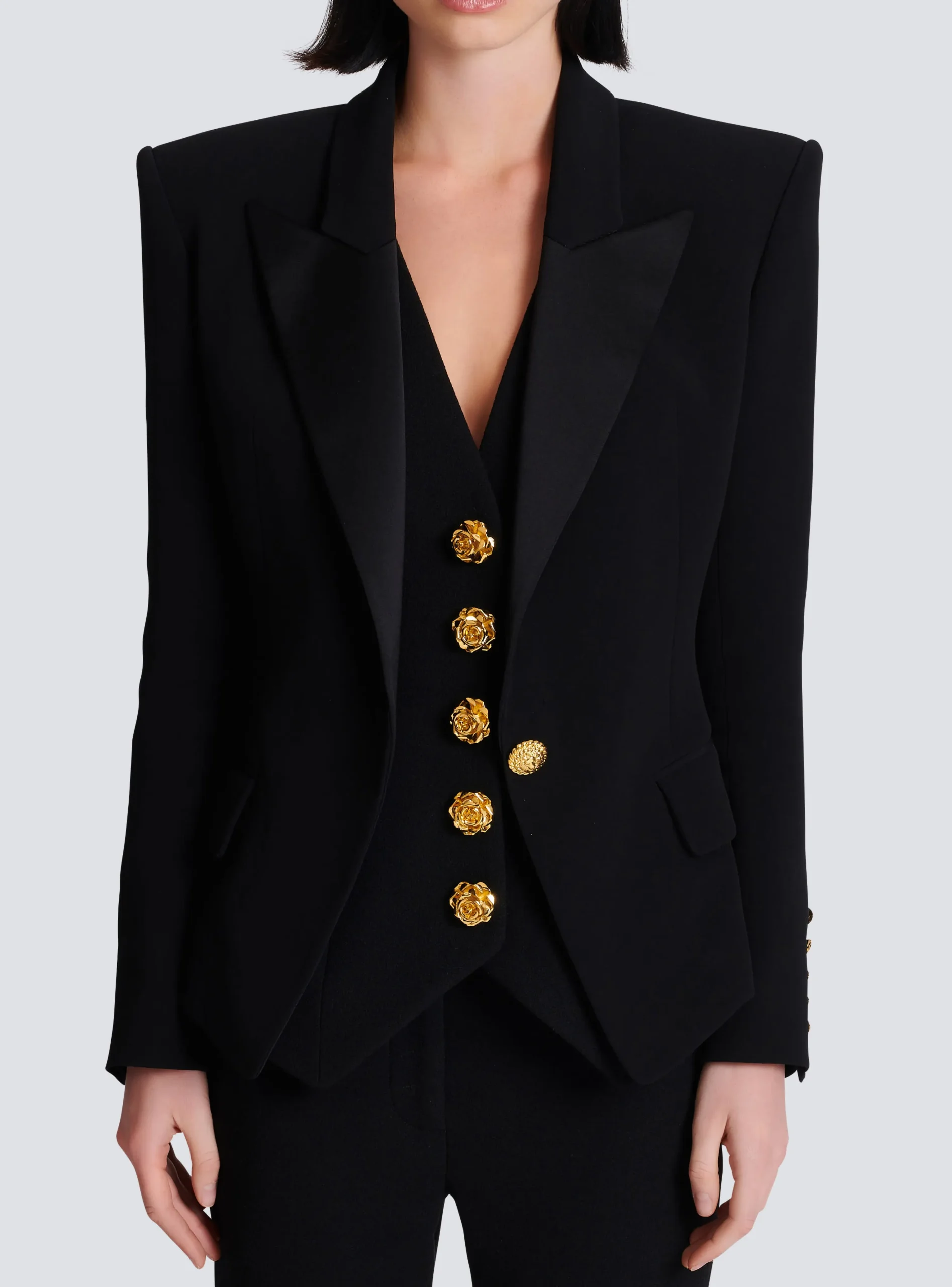 1-button Crepe Jacket-Balmain Flash Sale