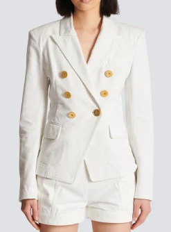 6-button Denim Jacket-Balmain Clearance