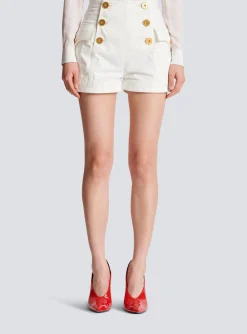 6-button Denim Shorts-Balmain Best Sale