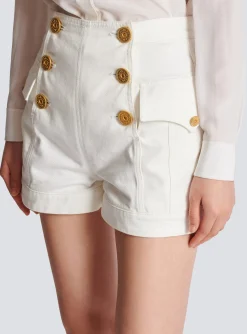 6-button Denim Shorts-Balmain Best Sale