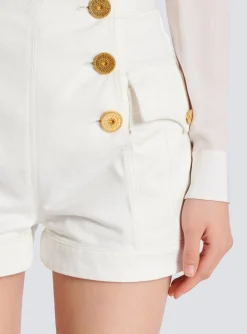 6-button Denim Shorts-Balmain Best Sale