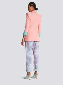 1-button Double Crepe Two-tone Jacket-Balmain Hot