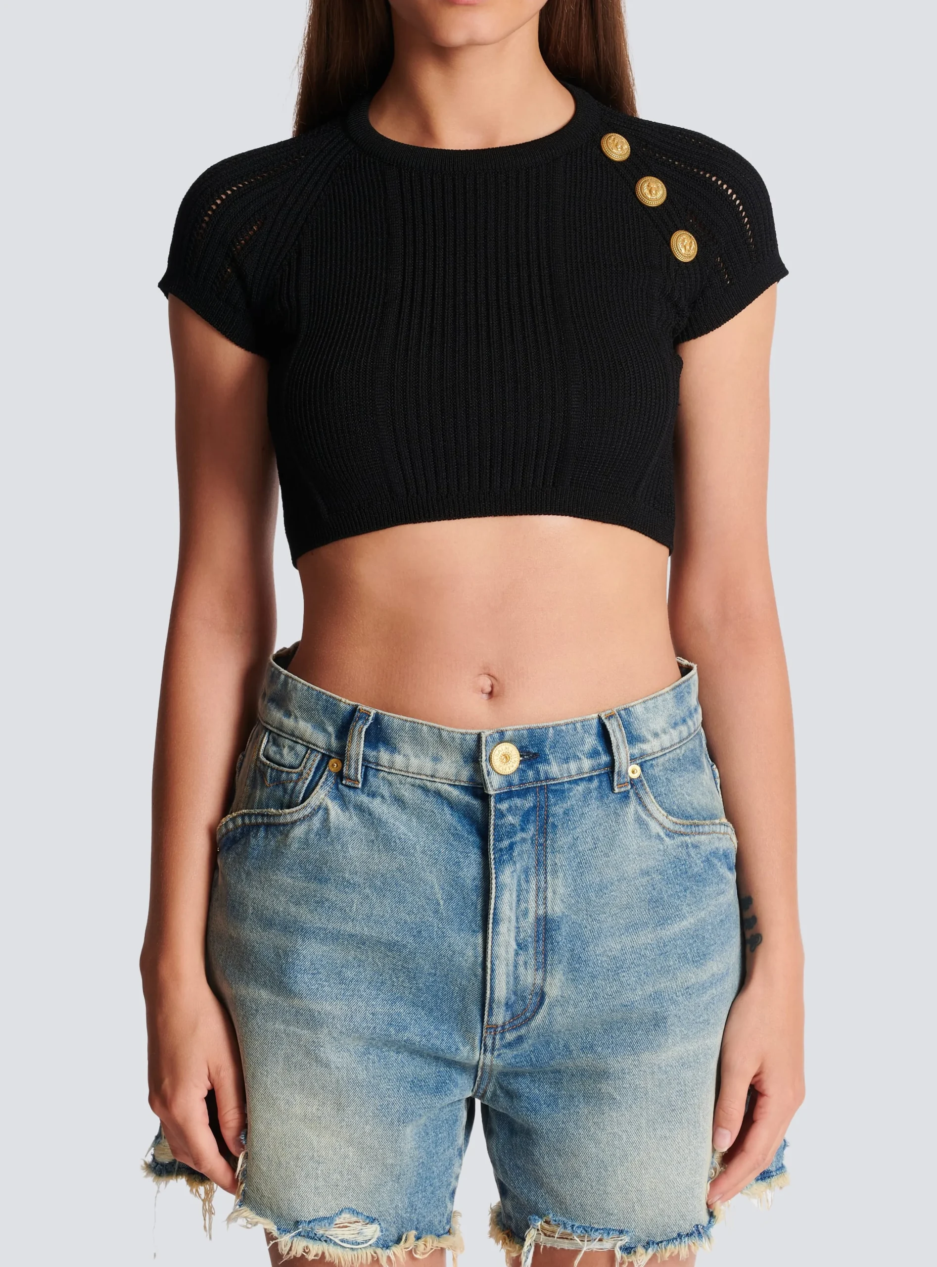 3-button Fine Knit Top-Balmain Online
