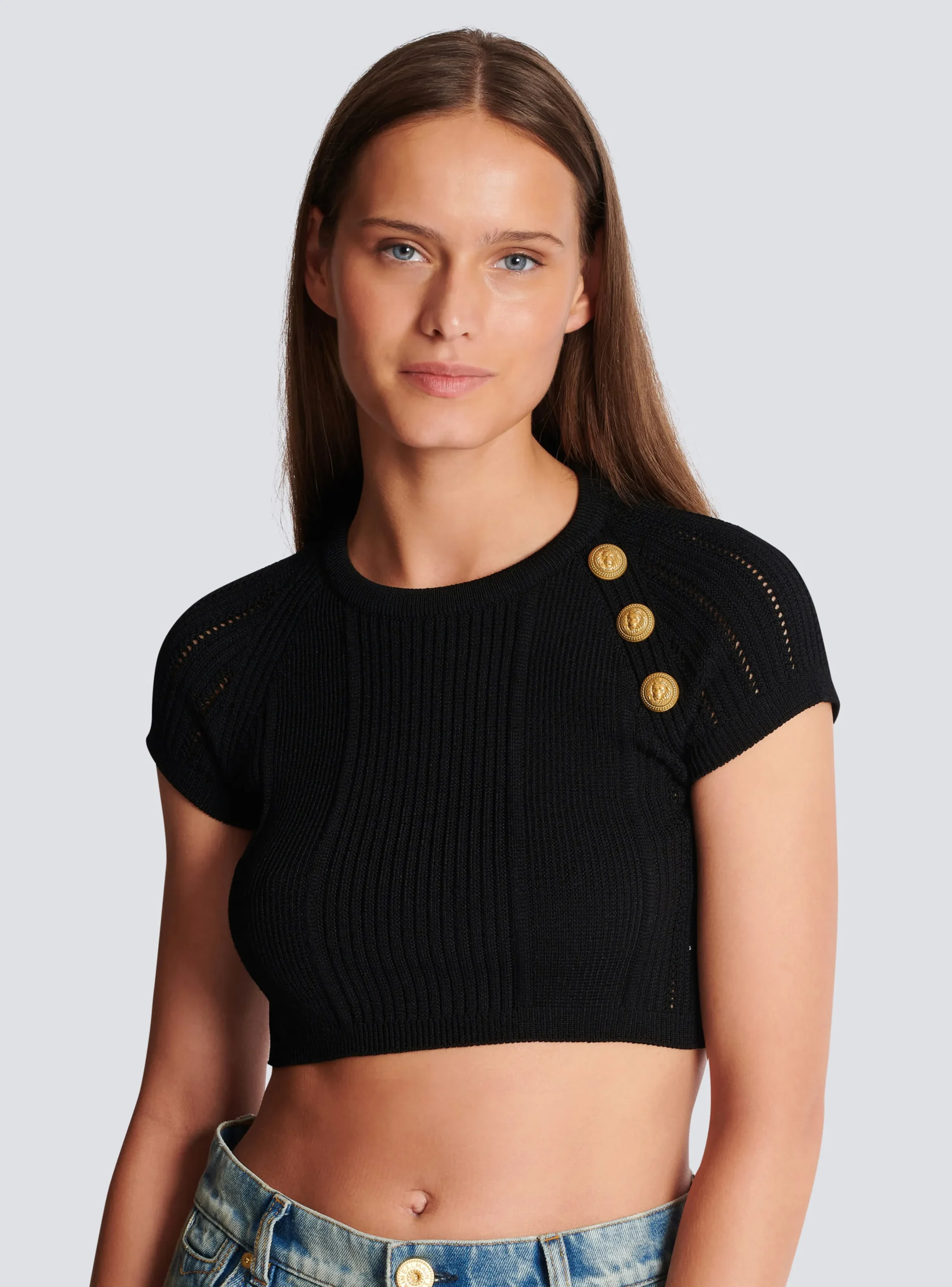 3-button Fine Knit Top-Balmain Online