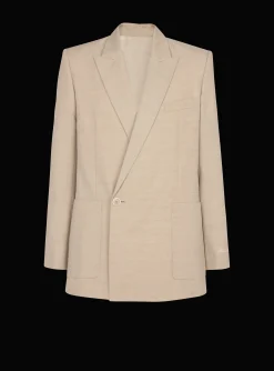 1-button Jacket In Fluid Canvas-Balmain Sale
