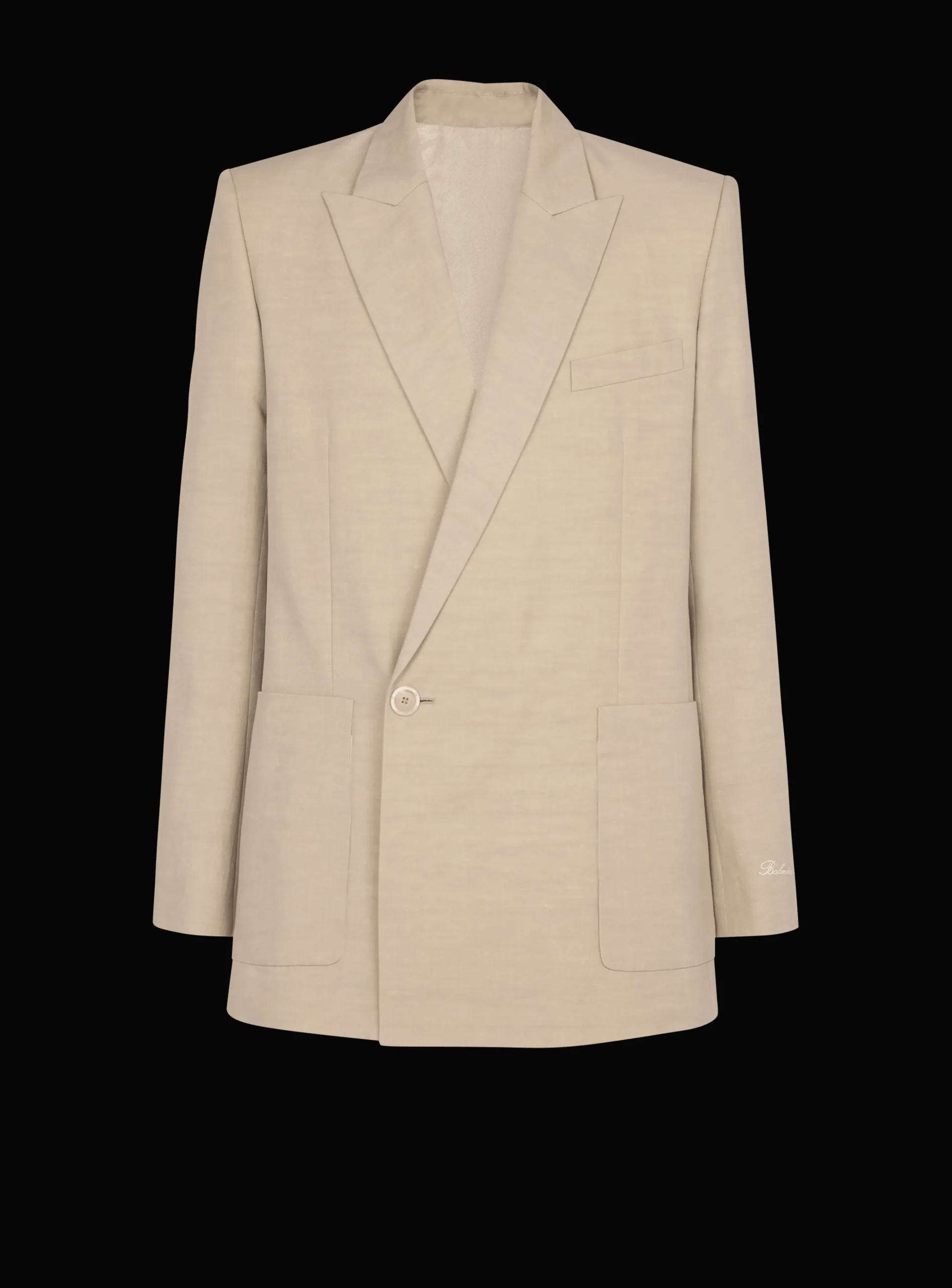 1-button Jacket In Fluid Canvas-Balmain Sale