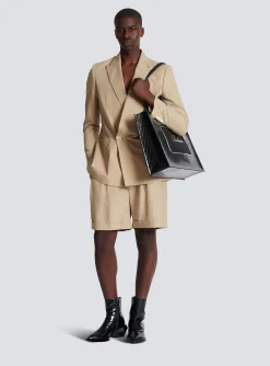 1-button Jacket In Fluid Canvas-Balmain Sale