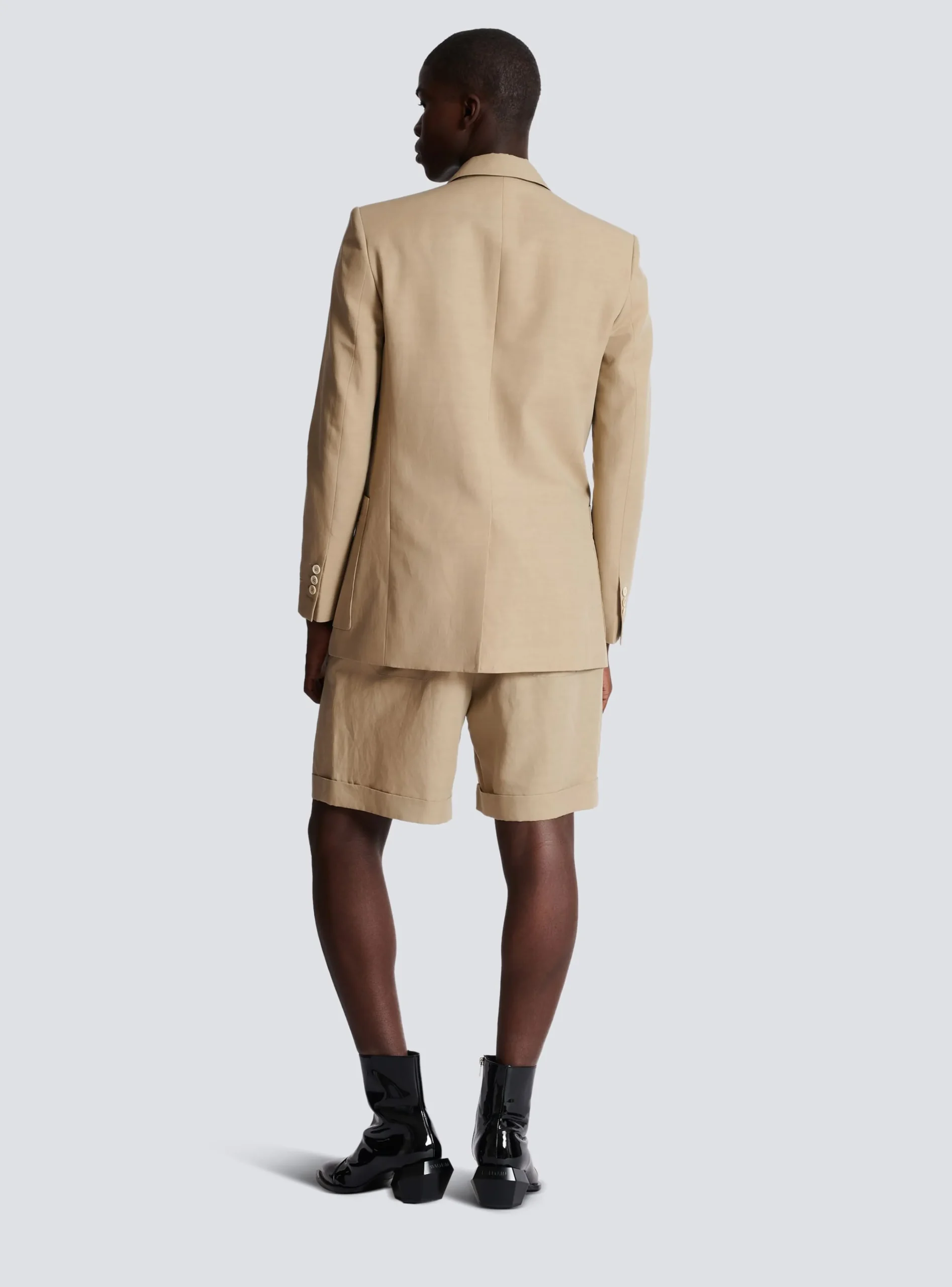 1-button Jacket In Fluid Canvas-Balmain Sale