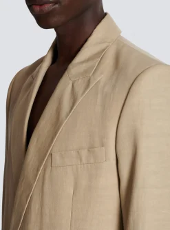 1-button Jacket In Fluid Canvas-Balmain Sale