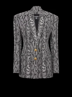 2-button Jacquard Snakeskin Jacket-Balmain Outlet