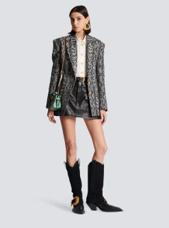 2-button Jacquard Snakeskin Jacket-Balmain Outlet