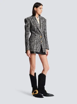 2-button Jacquard Snakeskin Jacket-Balmain Outlet