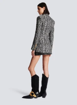 2-button Jacquard Snakeskin Jacket-Balmain Outlet
