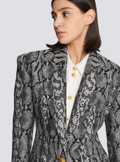2-button Jacquard Snakeskin Jacket-Balmain Outlet