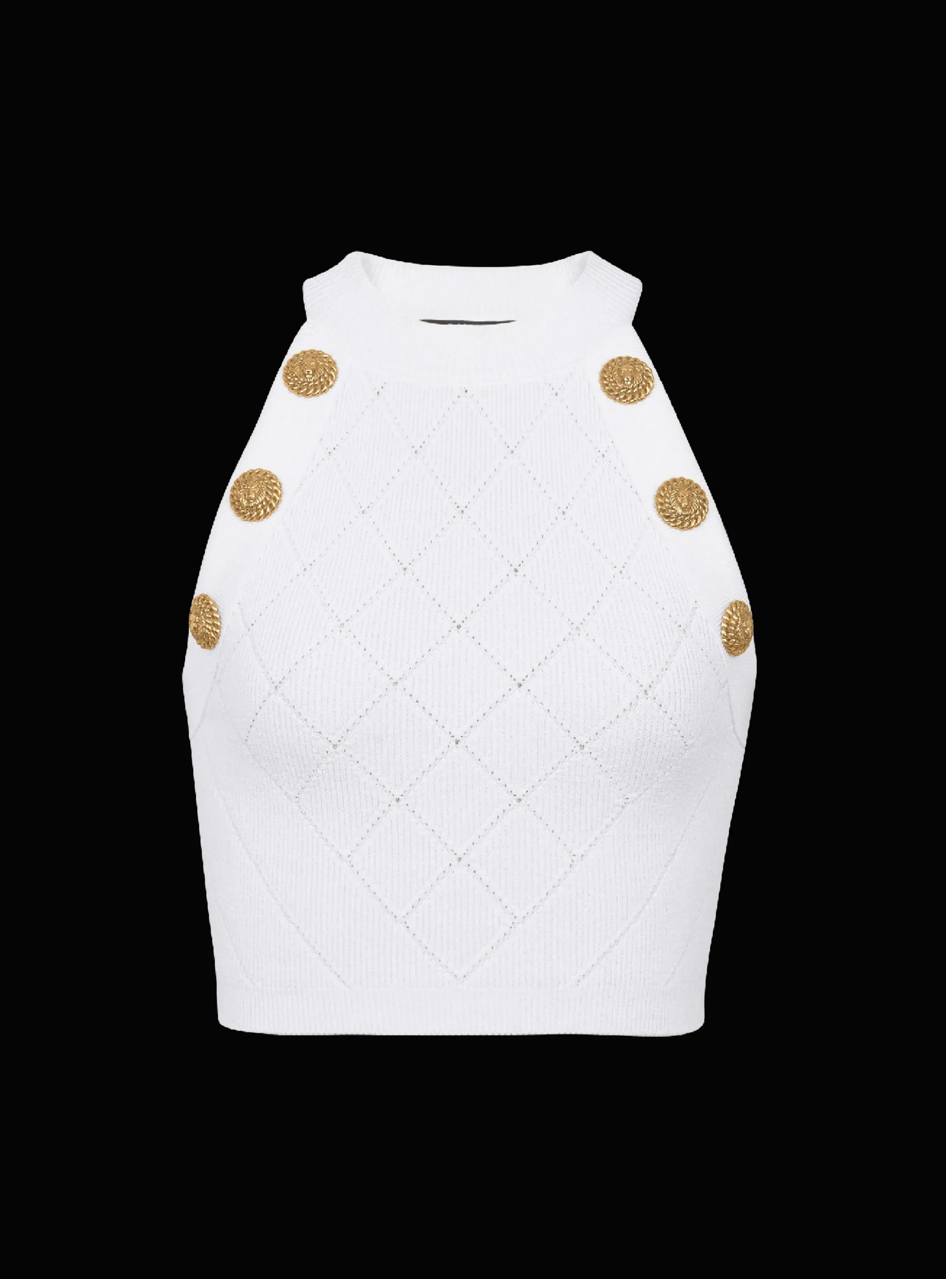 6-button Knit Tank Top-Balmain Discount