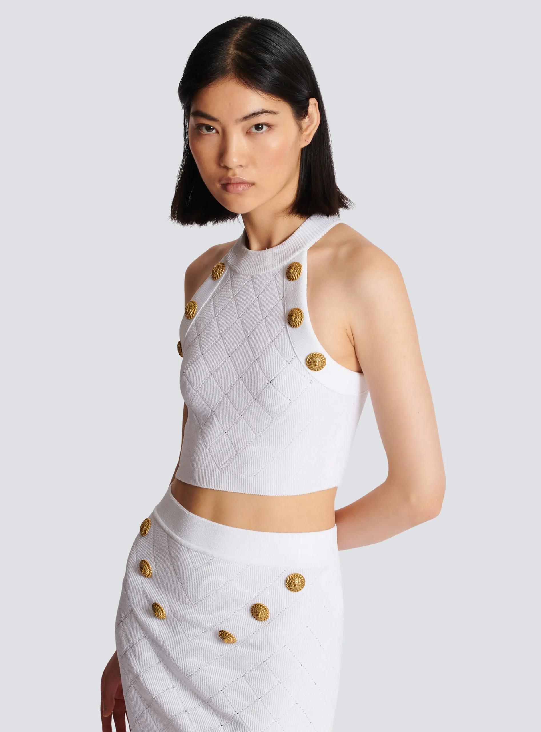 6-button Knit Tank Top-Balmain Discount