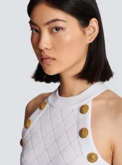 6-button Knit Tank Top-Balmain Discount