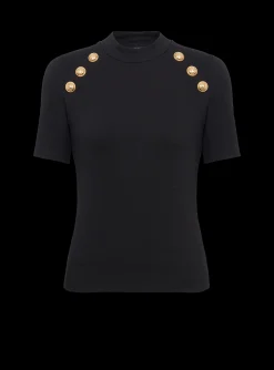 6-button Knit T-shirt-Balmain New
