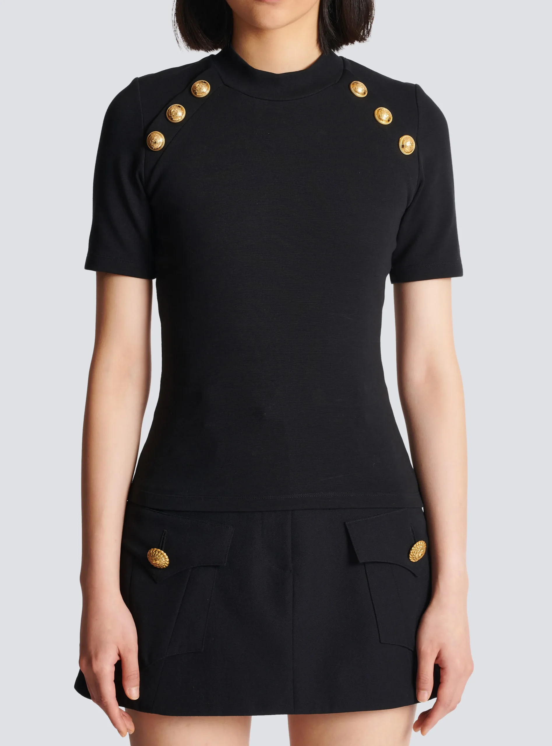 6-button Knit T-shirt-Balmain New