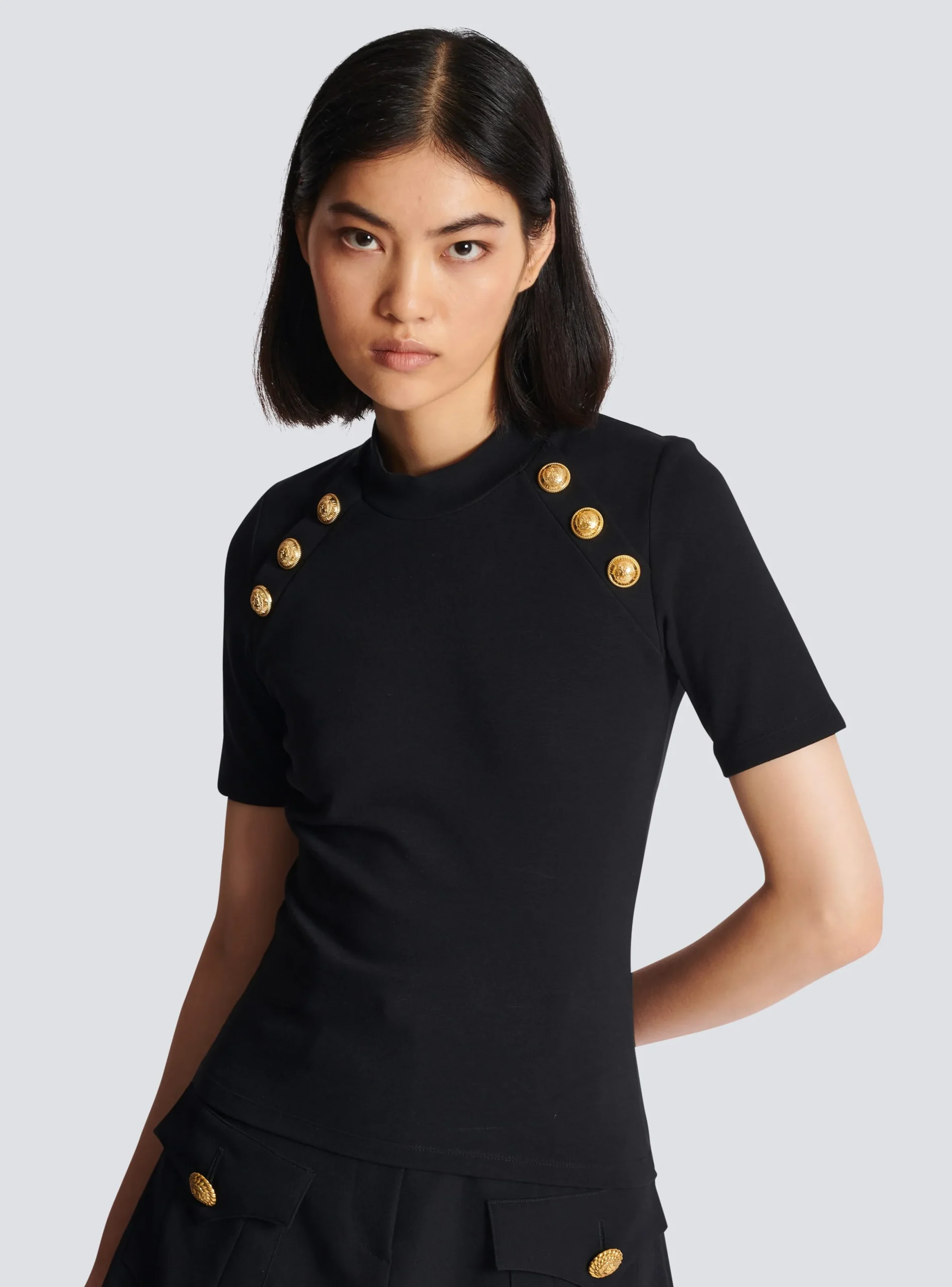 6-button Knit T-shirt-Balmain New