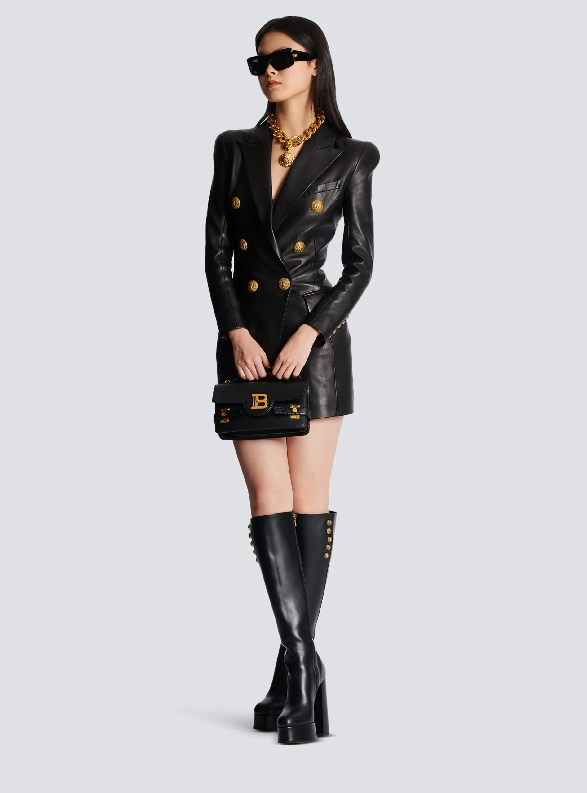 6-button Leather Dress-Balmain Online