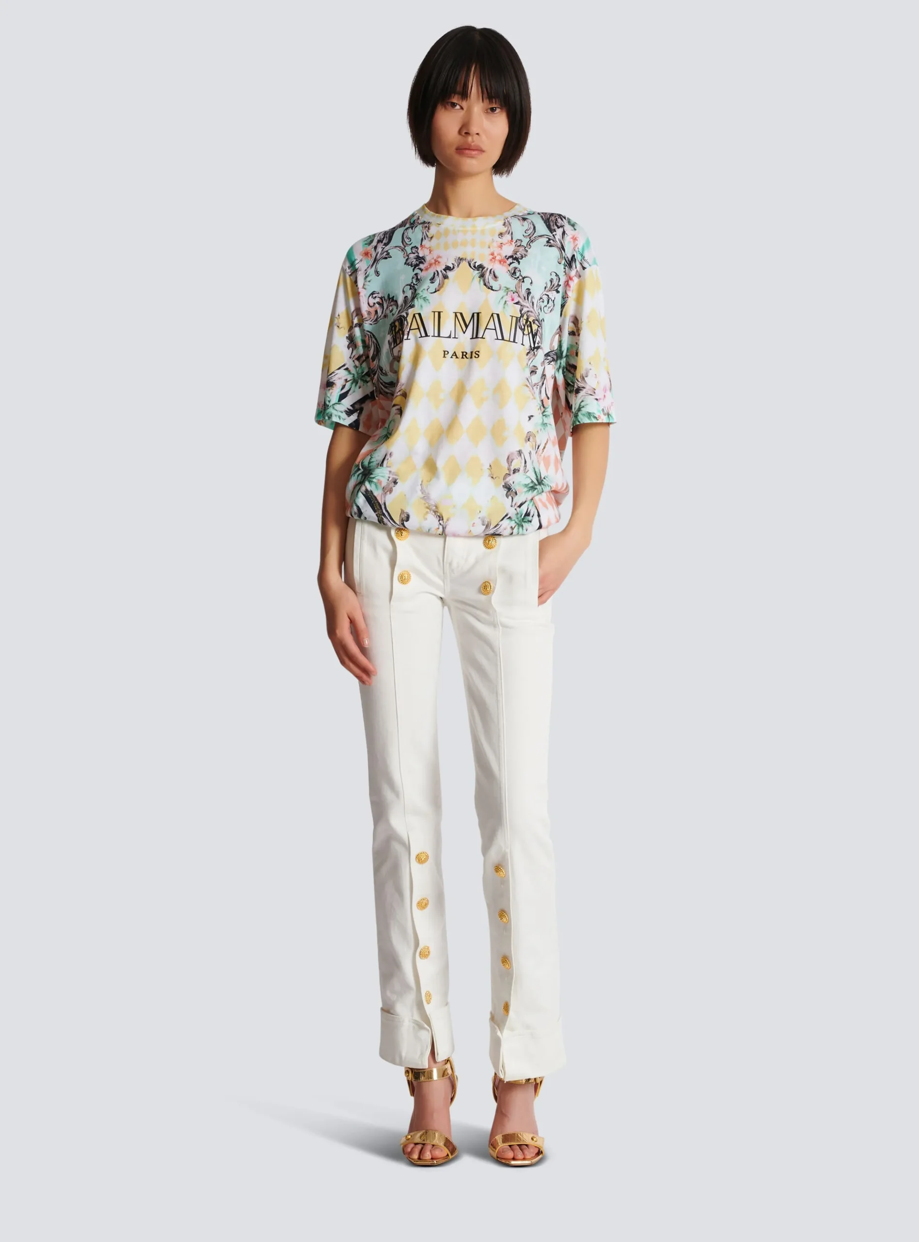 Buttoned Denim Jeans-Balmain Clearance