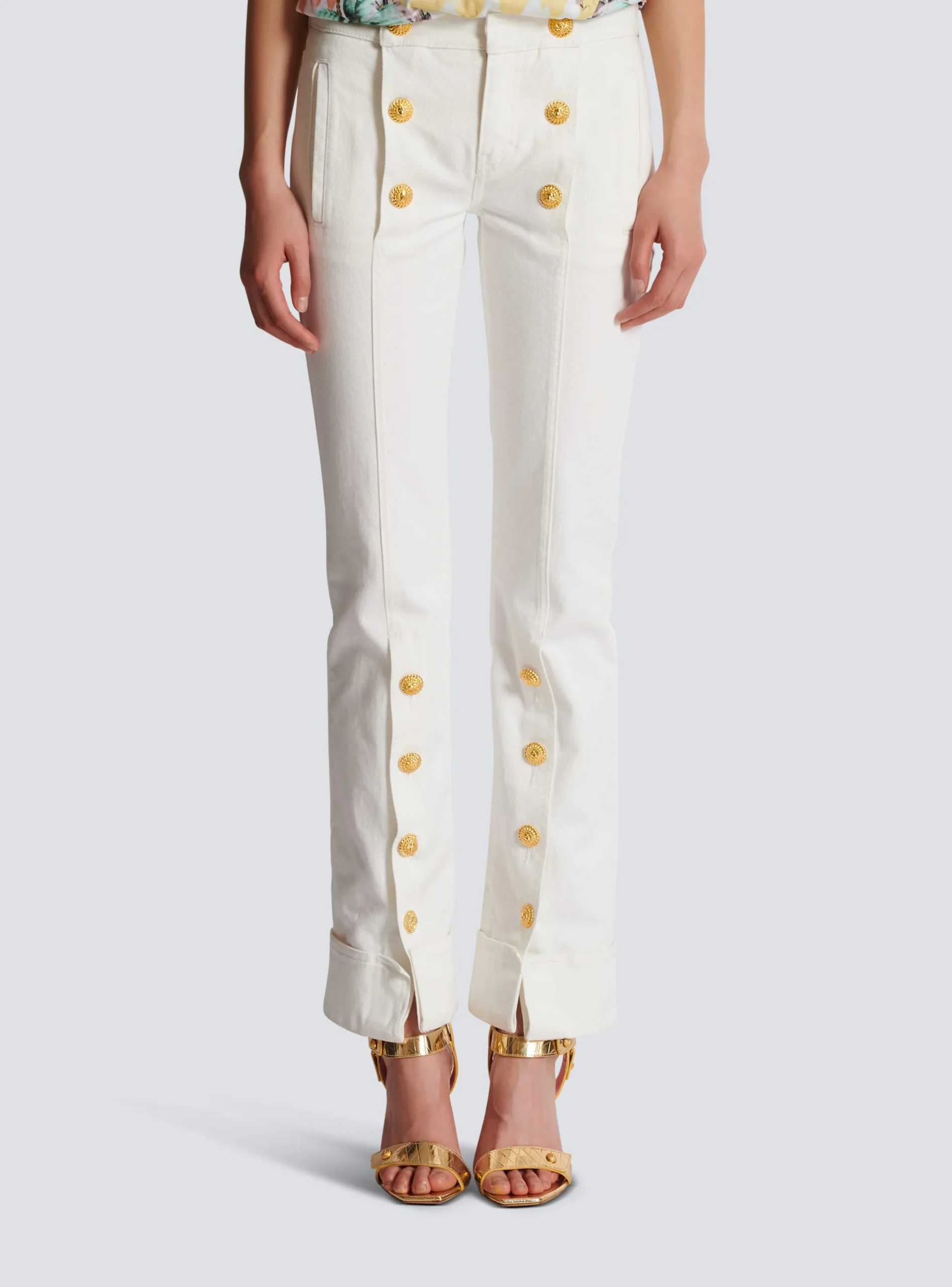 Buttoned Denim Jeans-Balmain Clearance