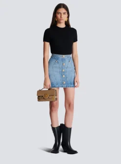 Buttoned Denim Skirt-Balmain Hot