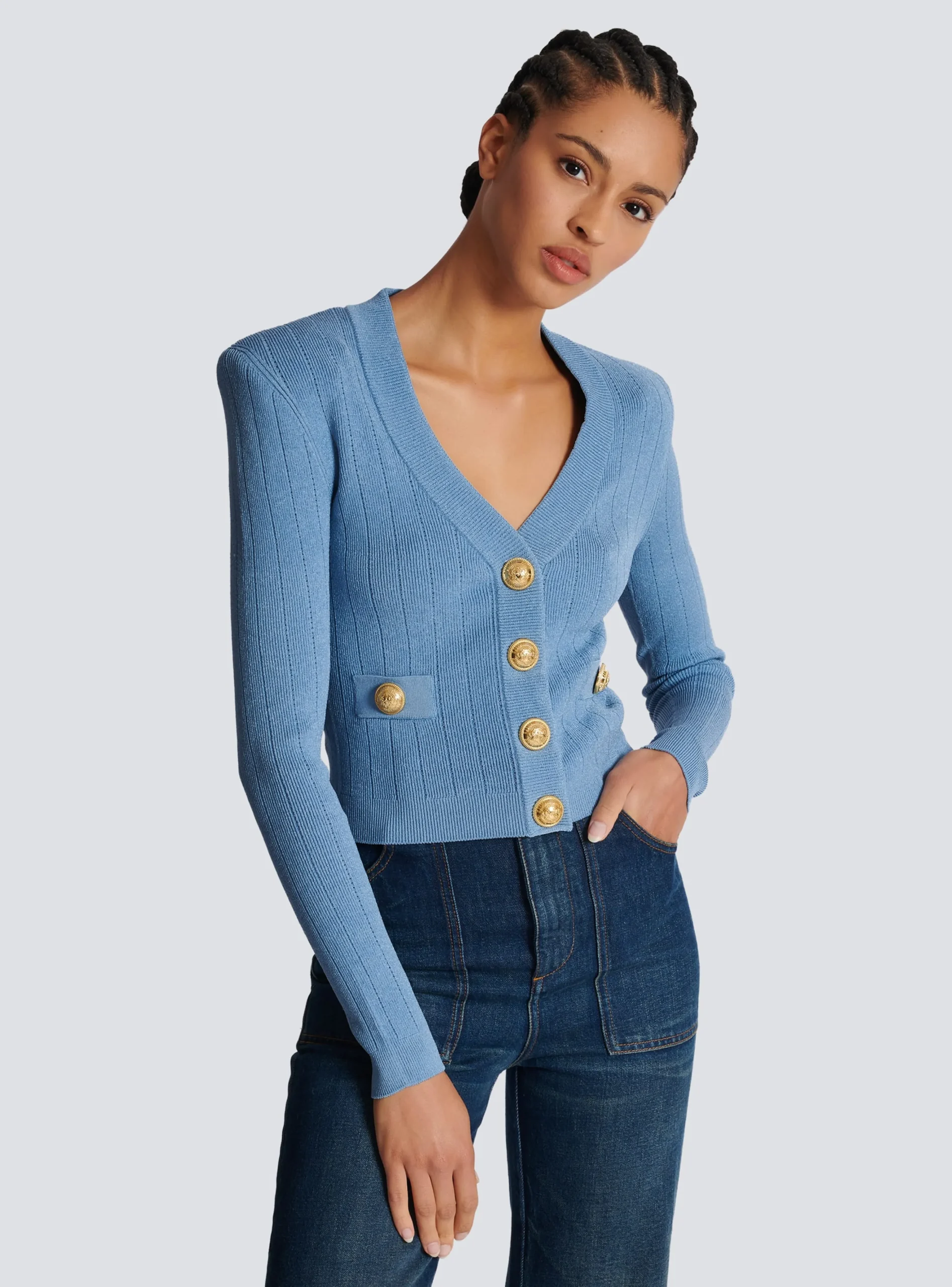 Buttoned Knit Cardigan-Balmain Hot