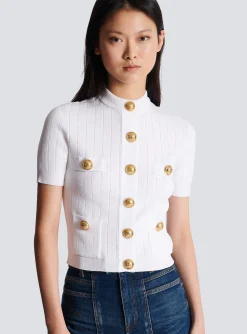 Buttoned Knit Cardigan-Balmain Outlet